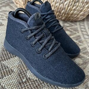 allbirds Wool Runner-up Mizzle Womens 8 Black Mid Lace Up WRU Sneakers
